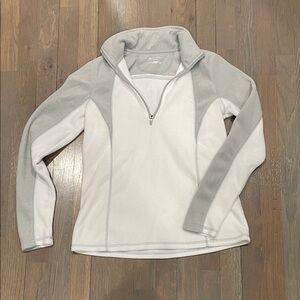 White and Gray Quarter-Zip Pullover
